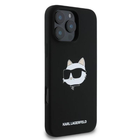 Karl Lagerfeld Silicone Choupette Head Print MagSafe - Etui iPhone 16 Pro Max (czarny)