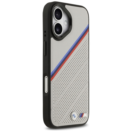 BMW M Tricolor Metal Logo MagSafe - Etui iPhone 17 (szary)