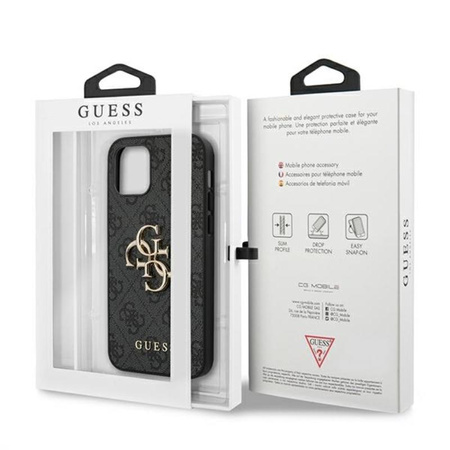 Guess 4G Big Metal Logo - Etui iPhone 12 mini (szary)