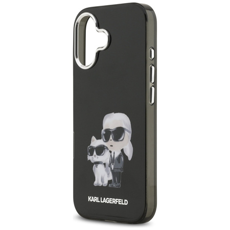 Karl Lagerfeld IML Aquarelle Karl & Choupette & Logo MagSafe - Etui iPhone 17 (czarny)