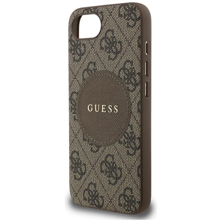Guess 4G Circle Classic Logo MagSafe - Etui do iPhone 16e (brązowy)