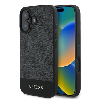 Guess 4G Bottom Stripe - Etui iPhone 16 (szary)