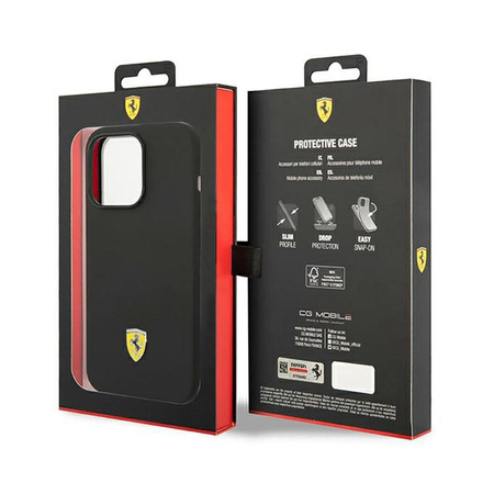 Ferrari Silicone Metal Logo - Etui iPhone 14 Pro Max (czarny)