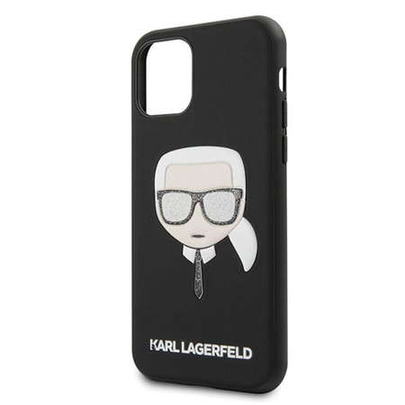 Karl Lagerfeld Iconic Embossed Glitter Case - Etui iPhone 11 Pro Max (Black)