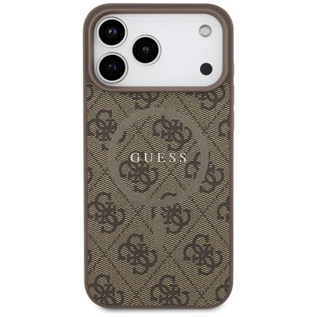 Guess 4G Ring Classic Logo MagSafe - Etui iPhone 17 Pro Max (brązowy)