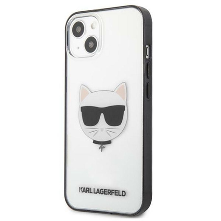 Karl Lagerfeld Ikonik Choupette Head - Etui iPhone 13 (przezroczysty / czarna ramka)