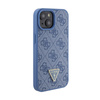 Guess Leather 4G Triangle Strass - Etui iPhone 15 (niebieski)
