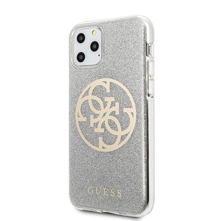 Guess Circle Glitter 4G - Etui iPhone 11 Pro (Light Grey)