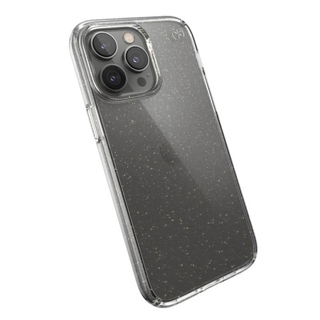 Speck Presidio Perfect-Clear with Glitter - Etui iPhone 14 Pro Max z powłoką MICROBAN (Clear / Gold Glitter)