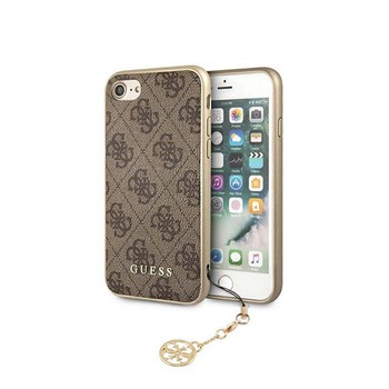 Guess 4G Charms Collection - Etui iPhone SE 2020 / 8 / 7 z zawieszką (brązowy)