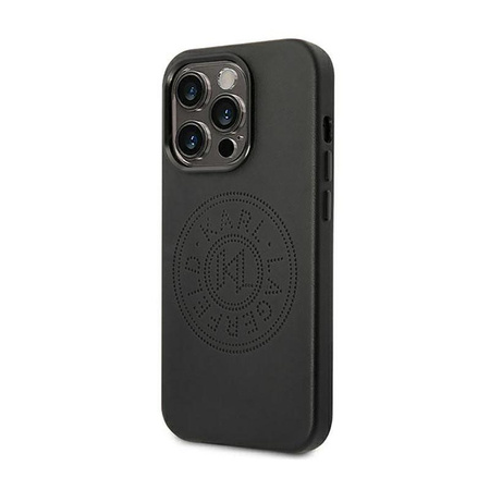 Karl Lagerfeld Leather Perforated Logo Case - Etui iPhone 14 Pro (czarny)