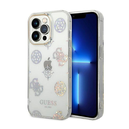 Guess Peony Glitter Case – Etui iPhone 14 Pro Max (Przezroczysty)