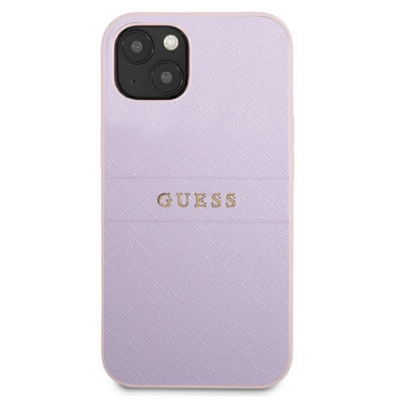 Guess Saffiano Hot Stamp & Metal Logo – Etui iPhone 13 (liliowy)