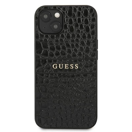 Guess Croco Stamp Lines - Etui iPhone 13 (czarny)