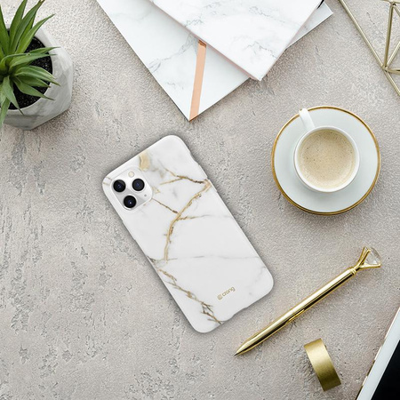Crong Marble Case – Etui iPhone 11 Pro (biały)