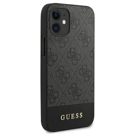 Guess 4G Bottom Stripe Collection - Etui iPhone 12 mini (szary)