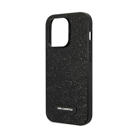 Karl Lagerfeld Glitter Plaque Logo - Etui iPhone 14 Pro (czarny)