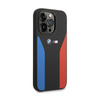 BMW Silicone Blue&Red Stripes M Collection - Etui iPhone 15 Pro (czarny)