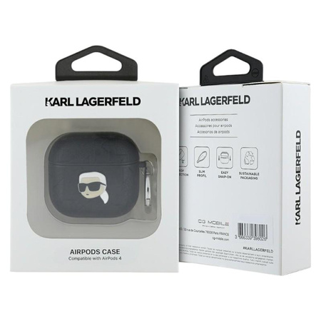 Karl Lagerfeld Monogram Karl Head - Etui AirPods 4 (czarny)