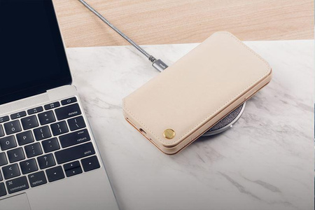 Moshi Overture - Etui iPhone Xs Max z kieszenią na karty + stand up (Savanna Beige)