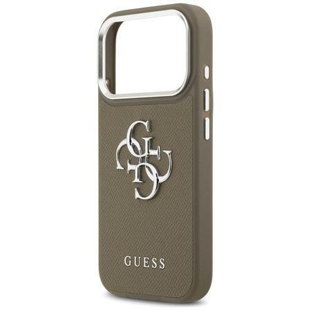 Guess Grained Big 4G Classic Logo - Etui iPhone 17 Pro (brązowy)