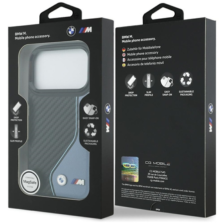 BMW M Carbon Logo MagSafe - Etui iPhone 17 Pro (niebieski)