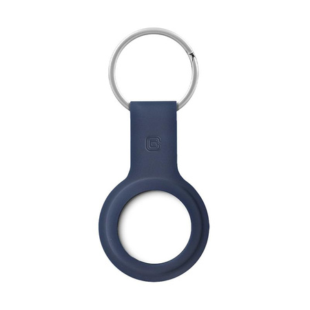 Crong Silicone Case with Key Ring – Etui ochronne brelok do Apple AirTag 1 / 2 (granatowy)