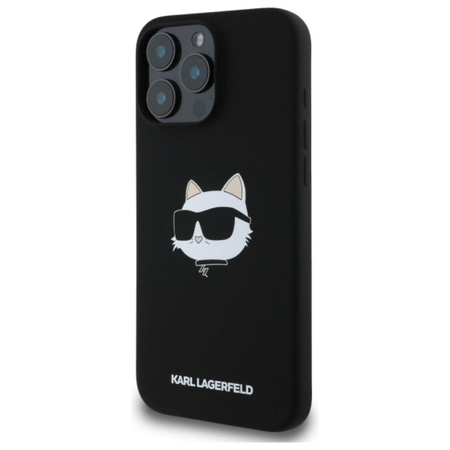 Karl Lagerfeld Silicone Choupette Head Print MagSafe - Etui iPhone 16 Pro (czarny)