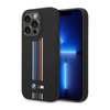 BMW Silicone Vertical Tricolor Lines - Etui iPhone 14 Pro (czarny)