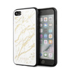 Guess Marble Glass Gold Glitter - Etui iPhone SE 2020 / 8 / 7 (Biały)