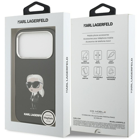 Karl Lagerfeld IML Aquarelle Karl & Logo MagSafe - Etui iPhone 17 Pro (czarny)