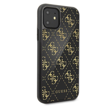Guess Double Layer Glitter Case Peony G - Etui iPhone 11 (Black)