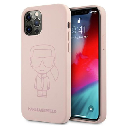 Karl Lagerfeld Silicone Ikonik Outline - Etui iPhone 12 / iPhone 12 Pro (różowy)