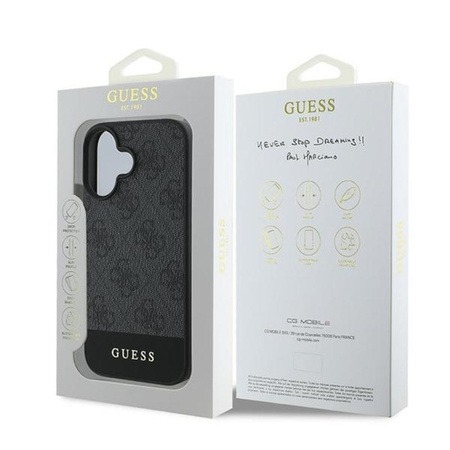Guess 4G Bottom Stripe - Etui iPhone 16 (szary)