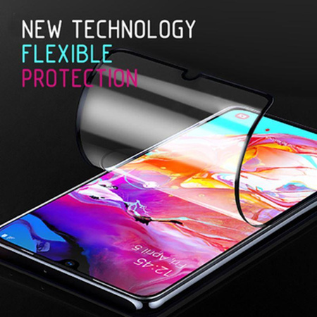 Crong 7D Nano Flexible Glass - Szkło hybrydowe 9H na cały ekran iPhone SE (2022/2020) / 8 / 7 (Black)