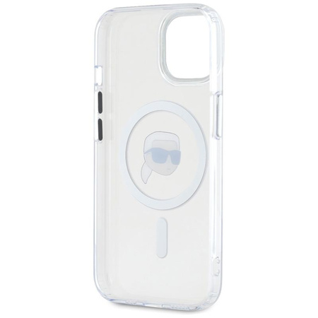 Karl Lagerfeld IML Metal Karl Head MagSafe - Etui do iPhone 15 (biały)