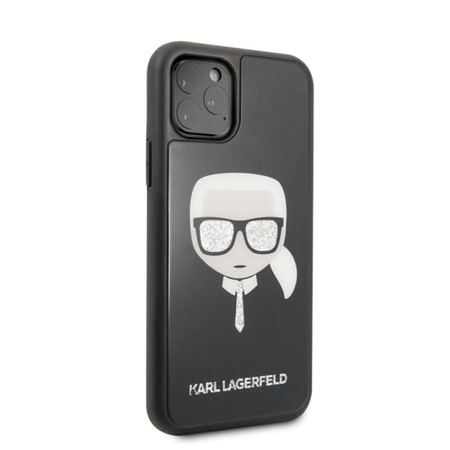 Karl Lagerfeld Double Layers Glitter Head - Etui iPhone 11 Pro (Black)