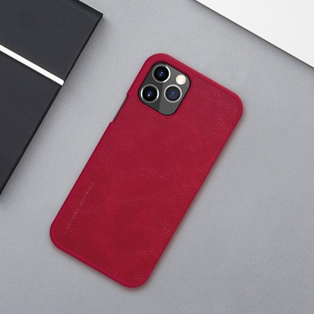 Nillkin Qin Leather Case - Etui Apple iPhone 12 / 12 Pro (Red)