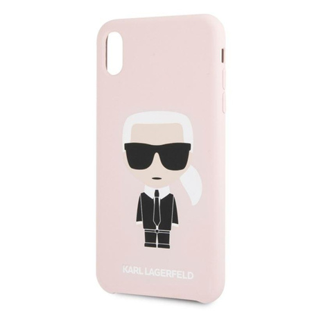 Karl Lagerfeld Silicone Iconic - Etui iPhone Xs Max (jasnoróżowy)