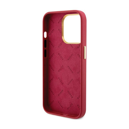 Guess Silicone Script Metal Logo & Frame - Etui iPhone 15 Pro (magenta)