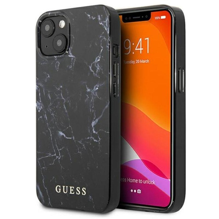 Guess Marble - Etui iPhone 13 mini (czarny)