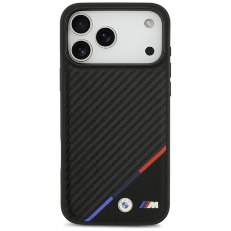 BMW M Carbon Tricolor Line MagSafe - Etui iPhone 17 Pro Max (czarny)