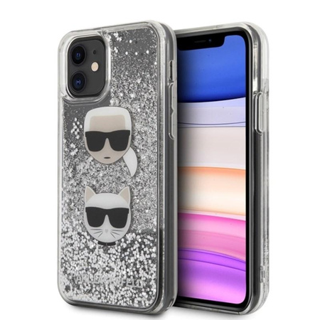 Karl Lagerfeld Liquid Glitter Hearts - Etui iPhone 11
