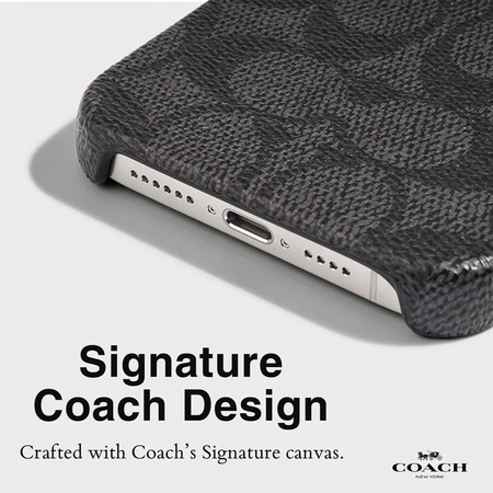 Coach Slim Wrap Signature C Case - Etui iPhone 15 Pro (Charcoal)