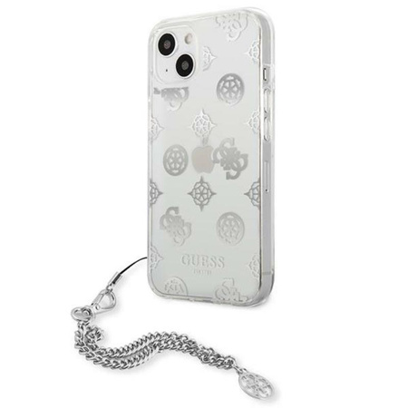 Guess Peony Chain Handle - Etui iPhone 13 (srebrny)
