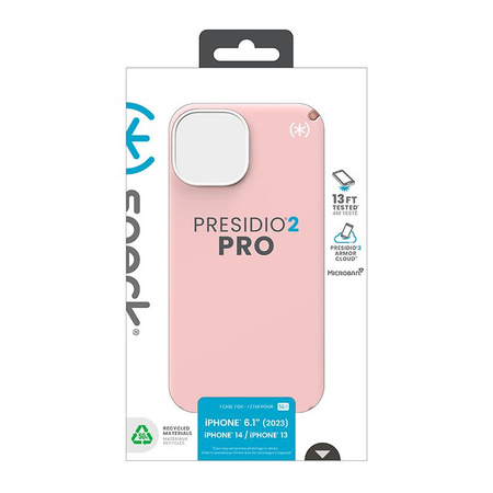 Speck Presidio2 Pro - Etui iPhone 16e / iPhone 15 / iPhone 14 / iPhone 13 (Dahlia Pink / Rose Copper / White)