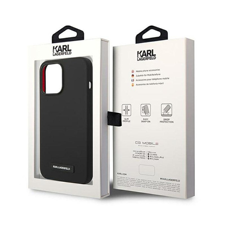 Karl Lagerfeld Silicone Plaque Magsafe - Etui iPhone 14 Pro (czarny)