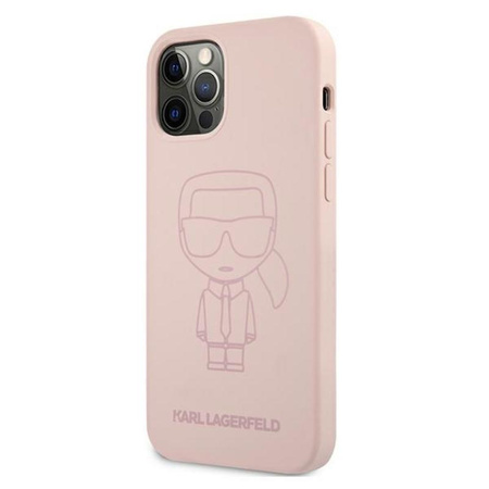 Karl Lagerfeld Silicone Ikonik Outline - Etui iPhone 12 / iPhone 12 Pro (różowy)