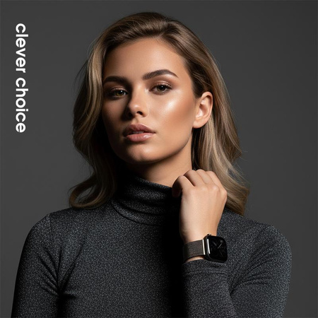 Crong Milano Steel - Pasek ze stali nierdzewnej do Apple Watch 44/45/46/49 mm (grafitowy)