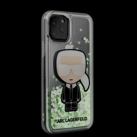 Karl Lagerfeld Glitter Glowdark Ikonik - Etui iPhone 11 Pro